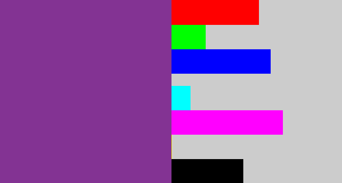 Hex color #833393 - warm purple