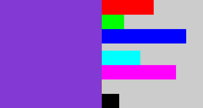 Hex color #8339d3 - bluish purple