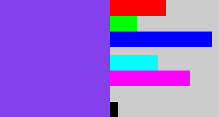 Hex color #8340ec - bluish purple