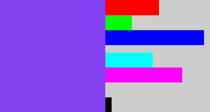 Hex color #8341ef - bluish purple