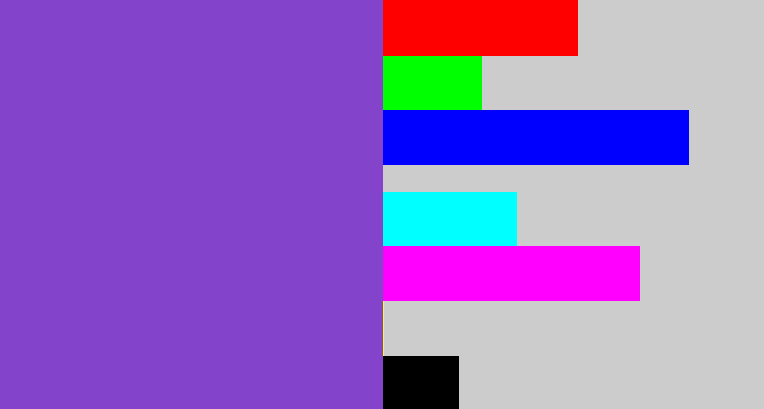 Hex color #8343cb - purpley