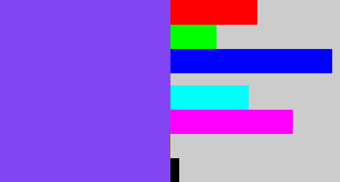 Hex color #8344f3 - purpley