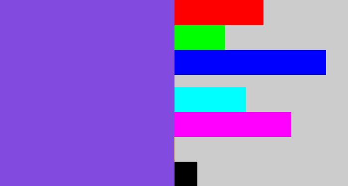 Hex color #834adf - purpley