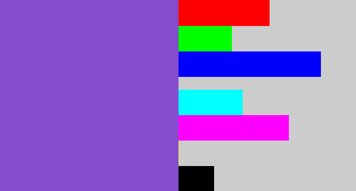 Hex color #834dcd - purpley