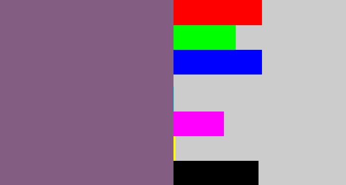 Hex color #835d82 - dusty purple