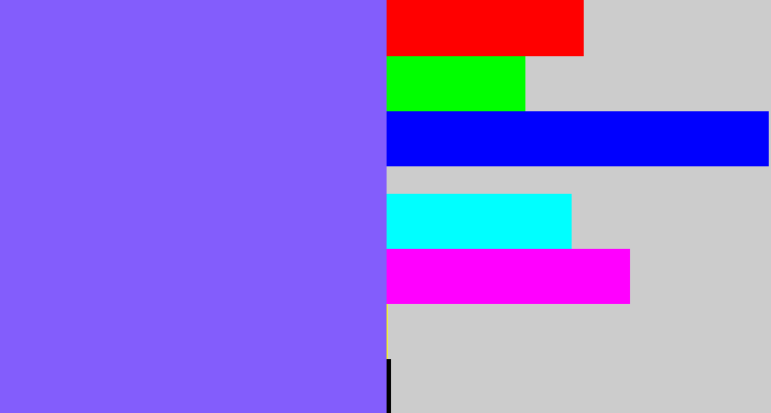 Hex color #835dfc - purpley