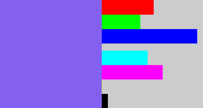 Hex color #8360f0 - purpley