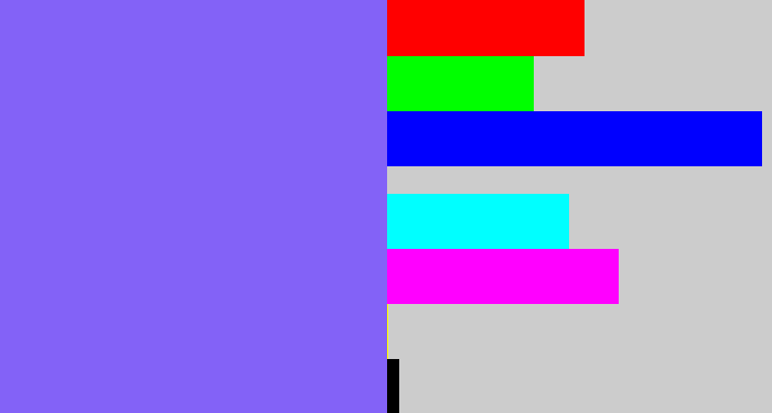Hex color #8362f7 - purpley