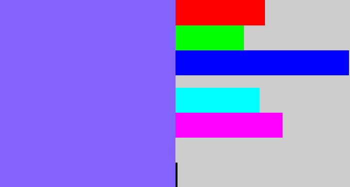 Hex color #8363fc - purpley