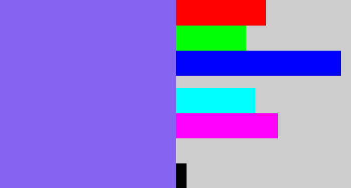 Hex color #8365f0 - purpley