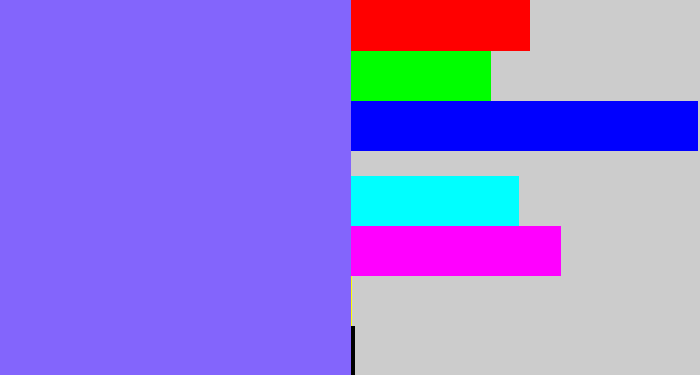 Hex color #8365fc - purpley