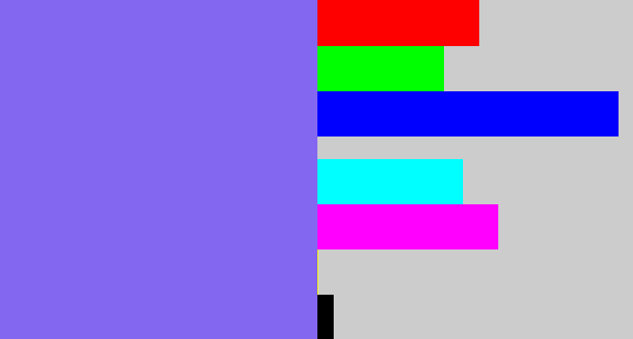 Hex color #8367f1 - purpley