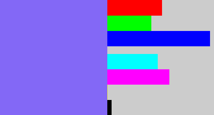 Hex color #8368f6 - purpley