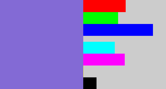 Hex color #836ad5 - purpley