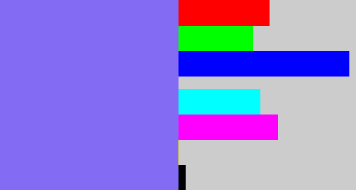 Hex color #836bf4 - purpley