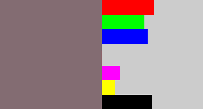 Hex color #836c72 - purplish grey