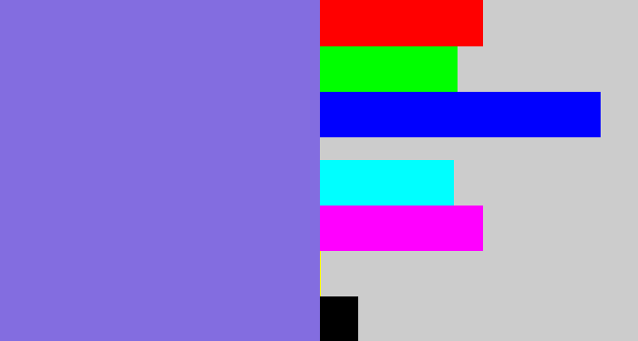 Hex color #836de0 - purpley