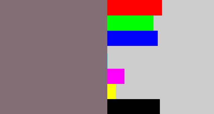 Hex color #836e78 - purplish grey