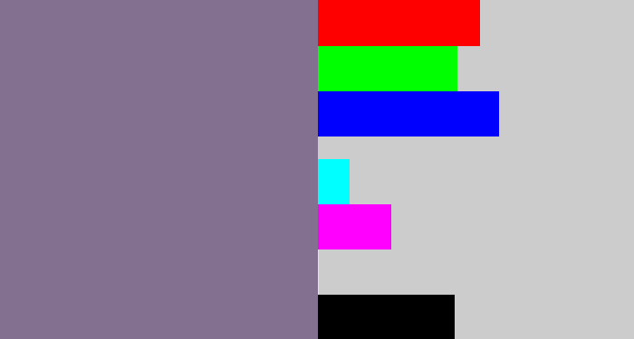 Hex color #837091 - greyish purple