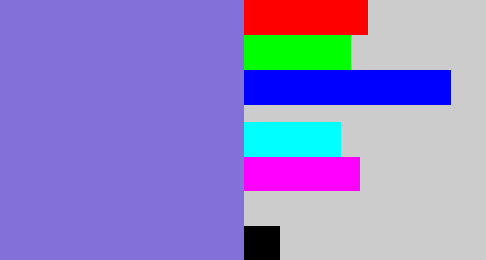 Hex color #8370d9 - purpley
