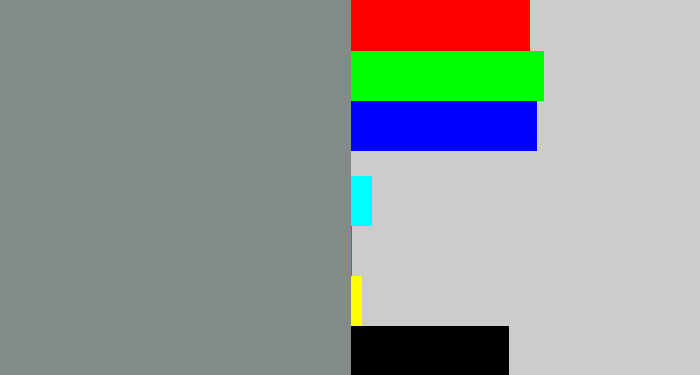 Hex color #838b87 - medium grey