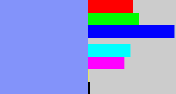 Hex color #8393fa - periwinkle blue
