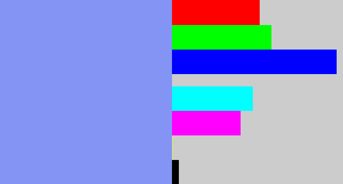 Hex color #8394f5 - periwinkle blue