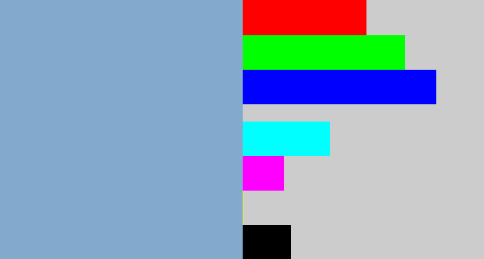 Hex color #83aacd - bluegrey