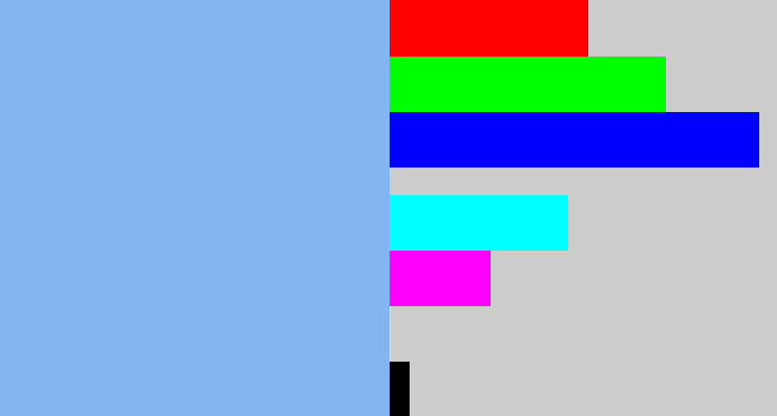 Hex color #83b5f3 - carolina blue