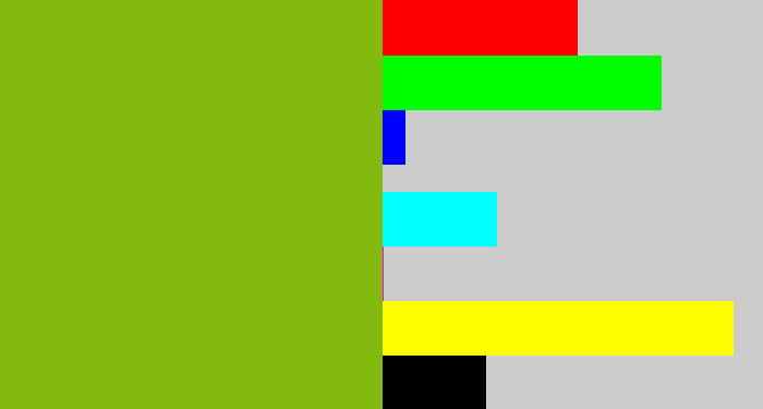 Hex color #83ba0f - dark lime