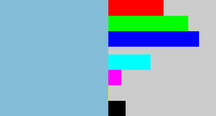 Hex color #83bdd7 - light grey blue