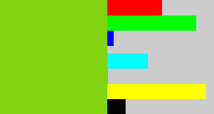Hex color #83d410 - slime green