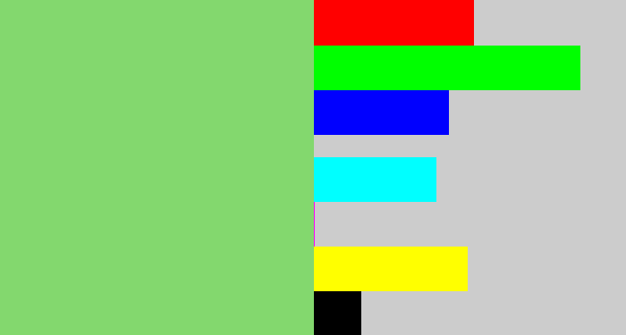 Hex color #83d86e - soft green