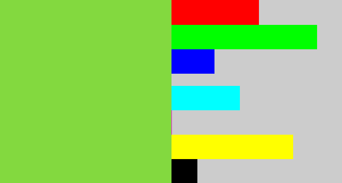 Hex color #83d93f - kiwi green