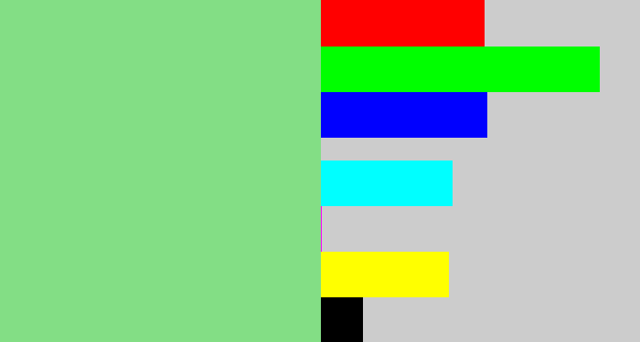 Hex color #83de85 - easter green