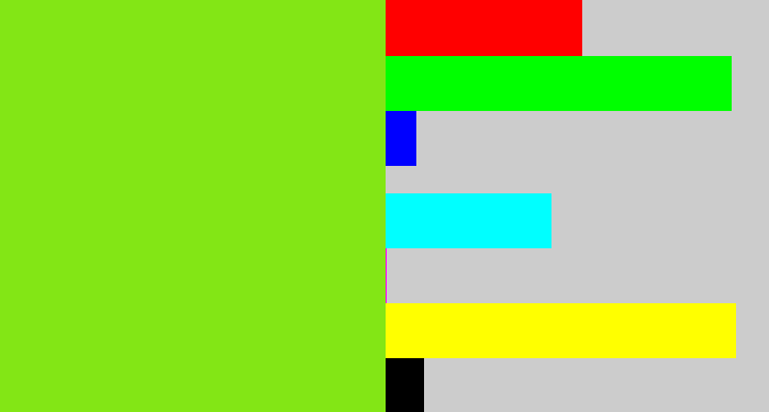 Hex color #83e615 - bright lime