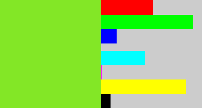 Hex color #83e726 - kiwi green