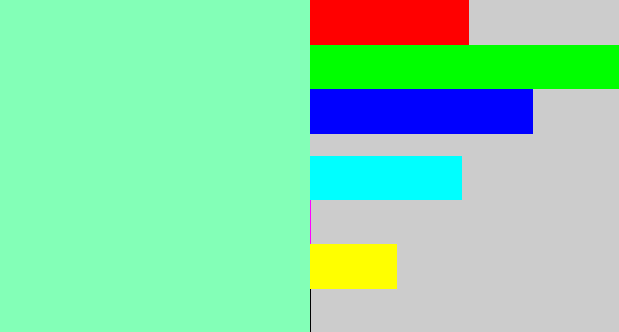 Hex color #83ffb7 - light blue green