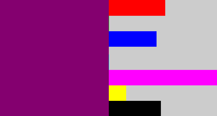 Hex color #84006f - red violet