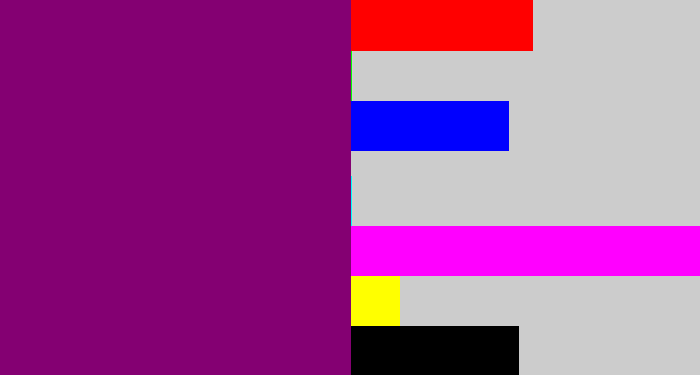 Hex color #840072 - red violet