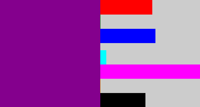Hex color #84008d - barney purple
