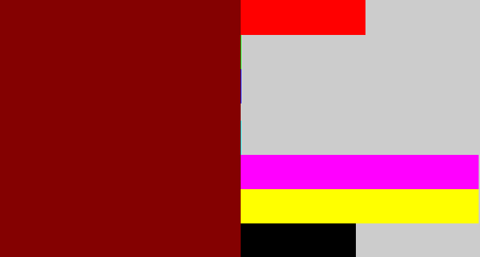 Hex color #840101 - dark red