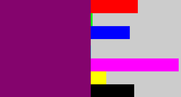 Hex color #84046d - darkish purple