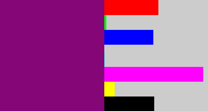Hex color #840677 - darkish purple