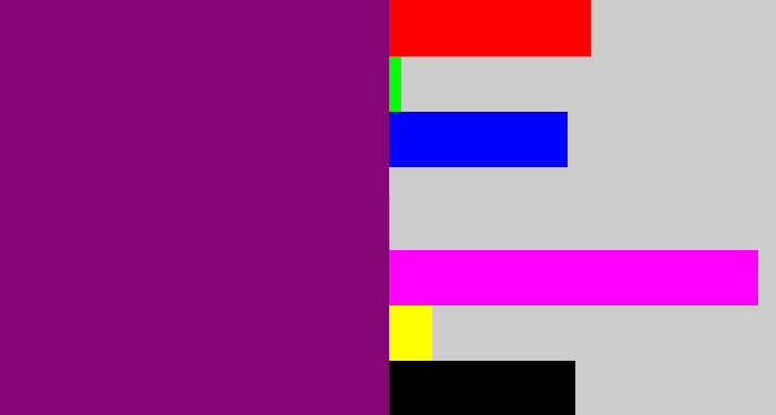 Hex color #840775 - darkish purple