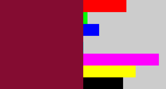 Hex color #840c31 - red wine