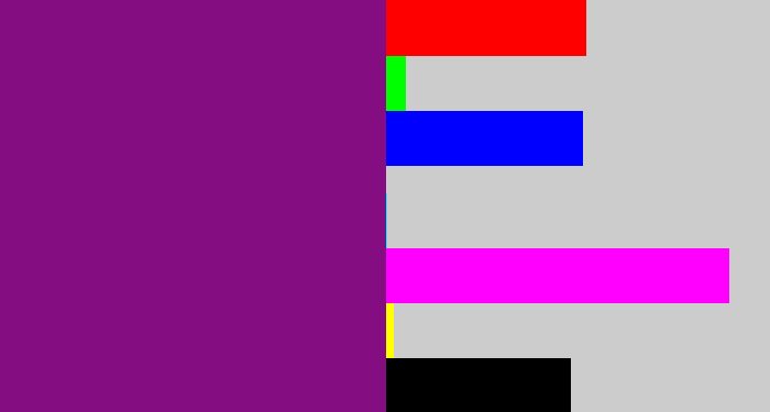 Hex color #840e81 - darkish purple