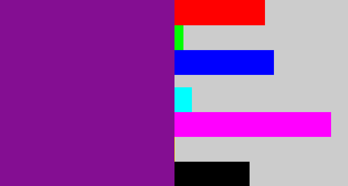 Hex color #840e92 - purple