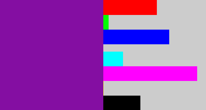 Hex color #840ea2 - purple