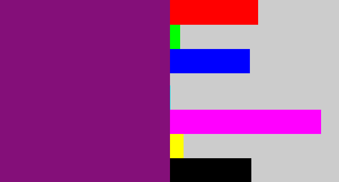 Hex color #840f79 - darkish purple